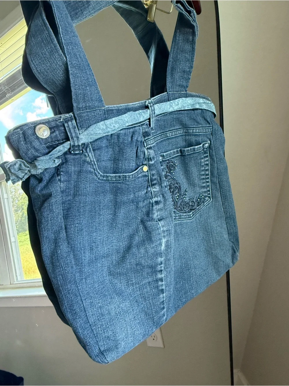 LEE Upcycled Handmade Y2K 90s Denim Jean Handbag Purse